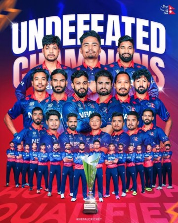 नेपालले जित्यो टी–२० विश्वकप छनोटको उपाधि