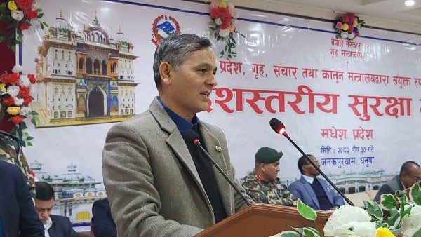 कुनै पनि किसिमको अपराध हुन नदिन सरकार कटिबद्ध छ : गृहमन्त्री अर्याल