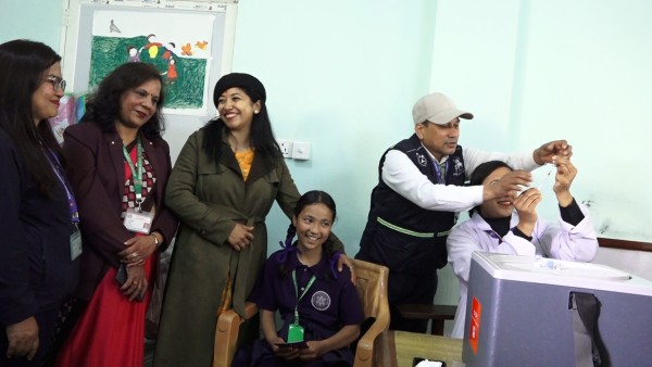 काठमाडौं महानगरद्वारा विद्यालय केन्द्रित निशुल्क एचपीभी खोप अभियान सुरु