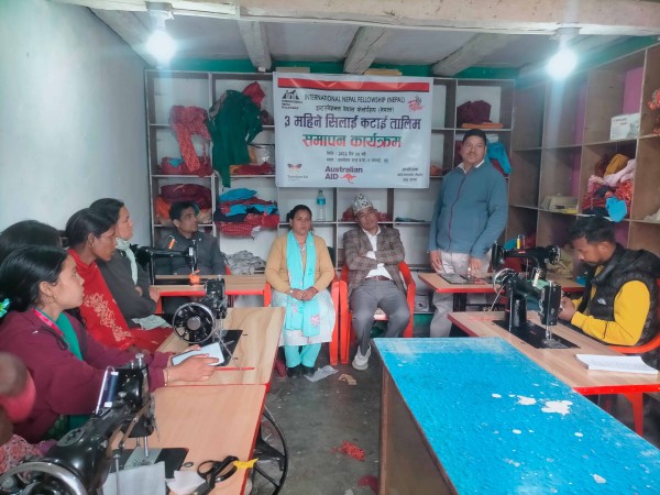 आईएनएफ द्वारा मुगुका महिलालाई निःशुल्क सिलाई कटाई तालिम