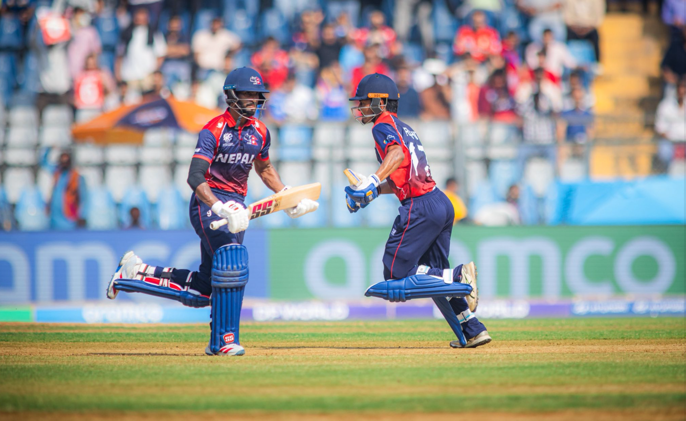 वेस्ट इन्डिजविरुद्ध नेपाल पहिला ब्याटिङ गर्दै