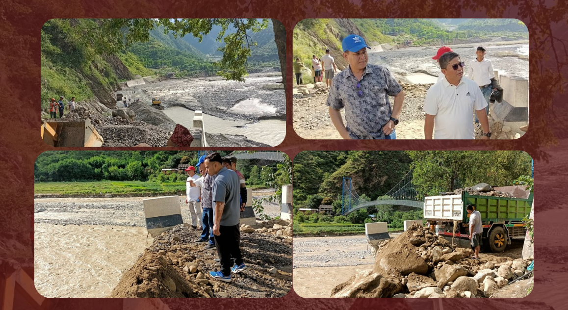 रोशी खोलाको बाढीले बगाएको बिपी राजमार्गमा पुनः निर्माणकार्य तीव्र