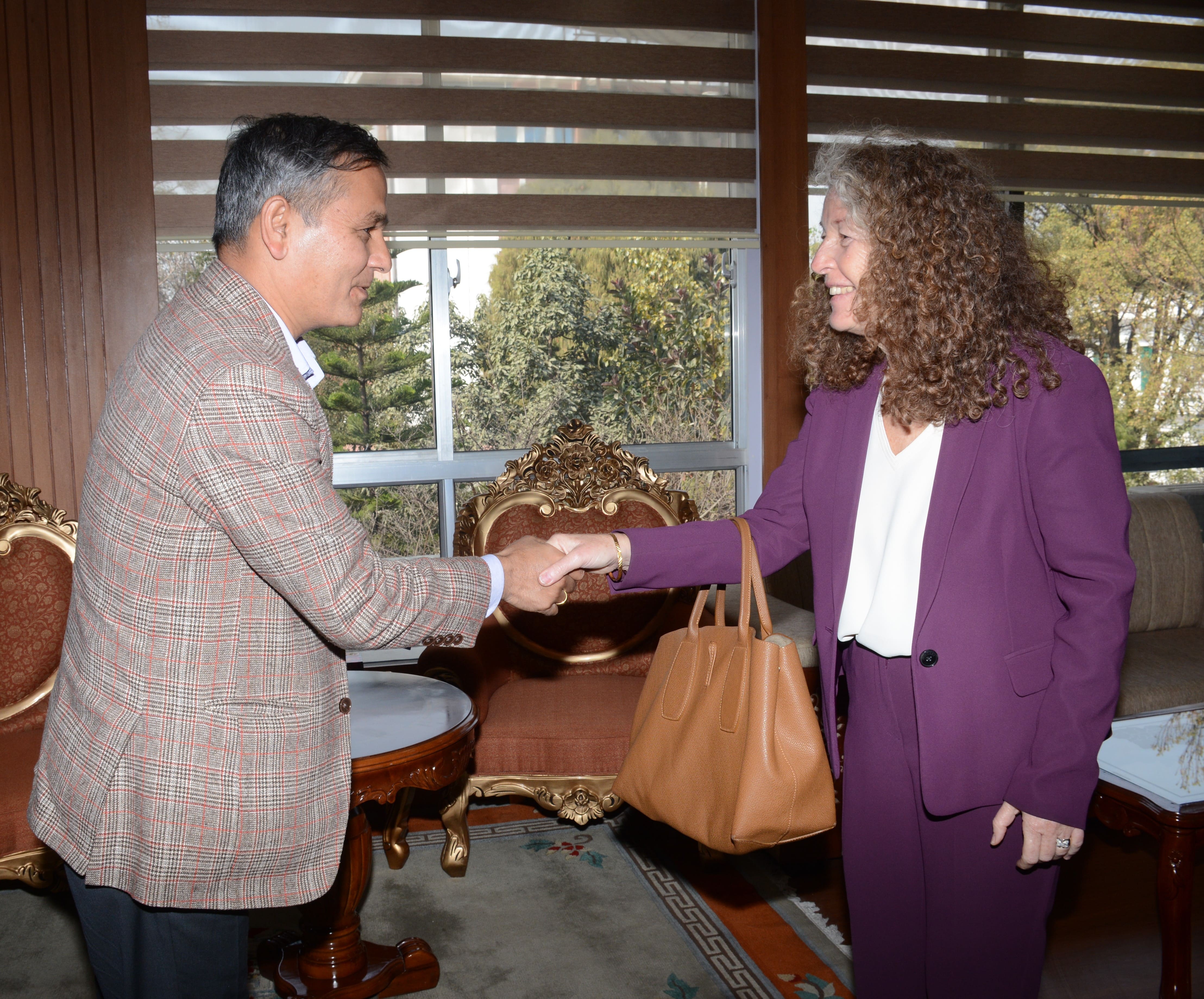 गृहमन्त्री अर्याल र नेपालको लागि संयुक्त राष्ट्र संघका आवासीय संयोजकबीच भेटवार्ता